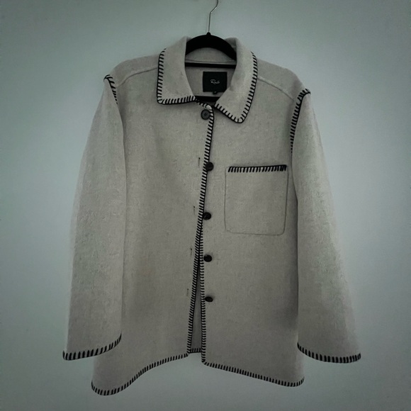 Rails Odyssey Jacket - Oversized wool jacket with black contrast stitch - Picture 4 of 5